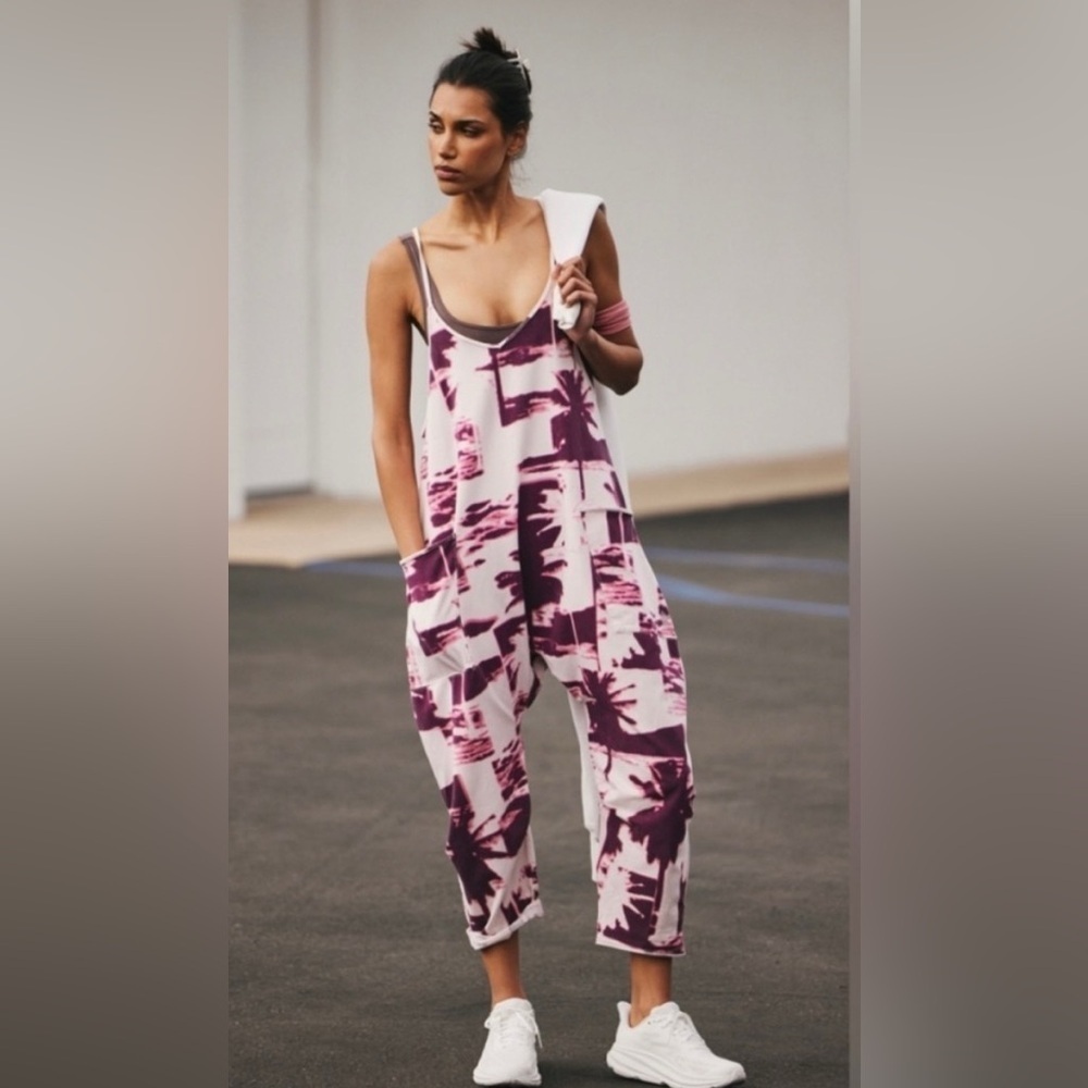 free people movement hot shot one-piece jumpsuit palmy beach pink rose SM